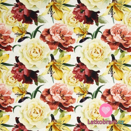 Warmkeeper potisk květy na ecru