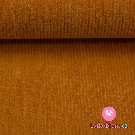 Elastický manšestr hořčicový 