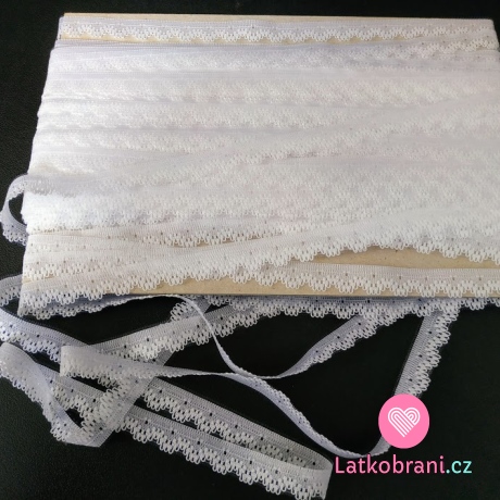 Krajka silonová bílá 12 mm