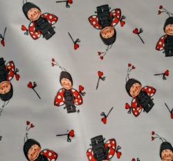 Teplákovina potisk holčička beruška na šedé