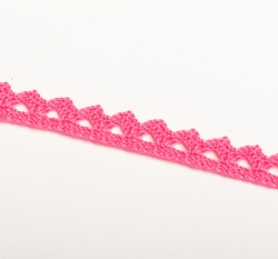 Krajka paličkovaná 8 mm tmavě růžová