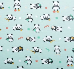 Úplet potisk hravá panda na mintové, BIO