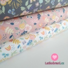 Úplet květiny a lístky na starorůžové