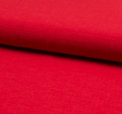Viskóza s příměsí lnu (šatovka) jednobarevná červená