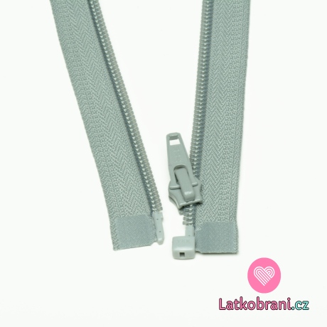 Zip spirálový dělitelný šedý 60cm