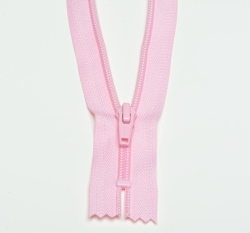 Zip spirálový nedělitelný baby růžový 18 cm