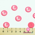 Knoflík kulatý, dětský s bílým jednorožcem na růžové