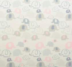 Úplet digitisk růžová a šedá slůňátka na bílé