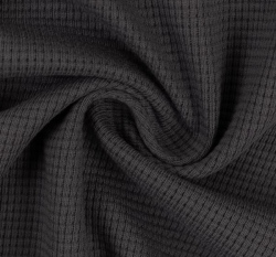 Bavlněný vaflový úplet jednobarevný tmavě šedý