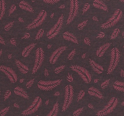 Žakárový úplet růžové větvičky na tmavě modré