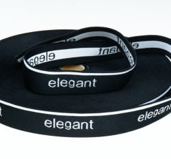 Pruženka bílý text ELEGANT na černé