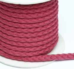 Šňůra oděvní bavlněná vínová 8,8 mm