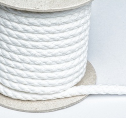 Šňůra oděvní bavlněná bílá 8,8 mm