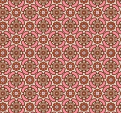 Bavlněný popelín potisk růžové květinové ornamenty