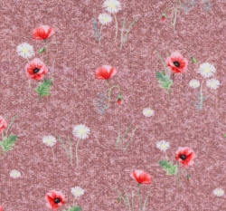 Úplet potisk malé vlčí máky na starorůžové 