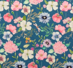 Úplet luční kvítí na modré jeans 