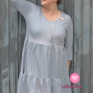 Úplet nepravidelné růžové puntíky na šedé 