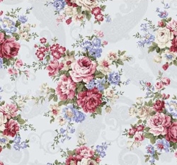 Úplet potisk kytice na bílošedé 