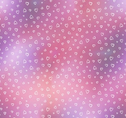 Teplákovina bílá srdíčka na magické růžové/levandulové 