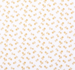 Bavlněné plátno hořčicové kytičky na bílé 