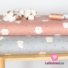 Bavlněný flanel sovičky na šedé