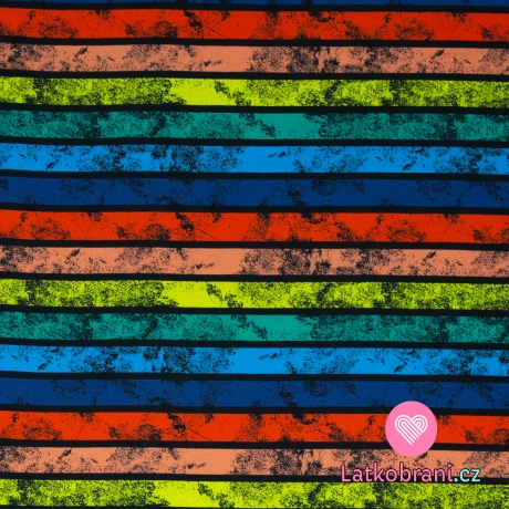 Úplet potisk široké proužky na černé 