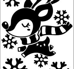 Černá nažehlovačka sob s vločkami