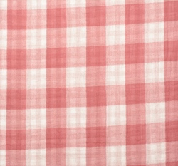 Dvojitá gázovina / mušelín růžová kostka na bílé, oboustranná 