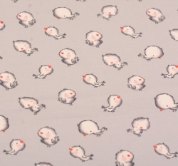Úplet potisk kuřátka na šedé