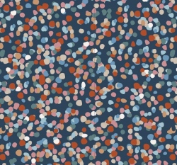 Úplet potisk nepravidelné puntíky na námořnické modré 