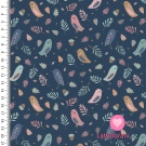 Úplet potisk ptáčci na námořnické modré 