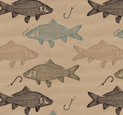 Úplet potisk kapr na pískové hnědé 