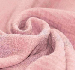 Dvojitá gázovina / mušelín pudrově růžová