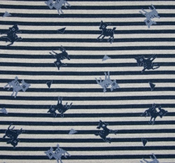 Úplet lurex BAMBI na šedých proužkách, třpytky