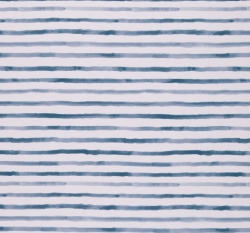 Úplet potisk malované modré proužky na bílé