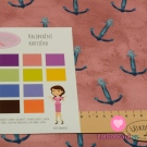 Teplákovina potisk modré kotvy na starorůžové tmavší, BIO