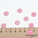 Knoflík kulatý čtyřdírkový, perleťový, růžový