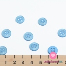 Knoflík kulatý čtyřdírkový, perleťový, modrý