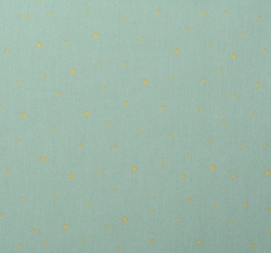 Bavlněný popelín potisk hvězdičky na starozelené