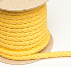 Šňůra oděvní bavlněná žlutá 8,8 mm