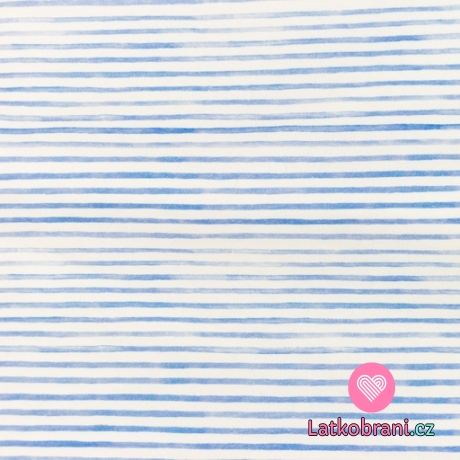 Úplet světle modré proužky na bílé 
