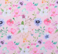 Úplet luční kvítí na světle růžové