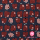 Úplet retro jablíčka na džínově modré 