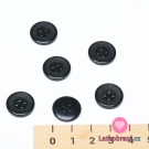 Knoflík kulatý, matný, černý s vystouplým okrajem 15 mm