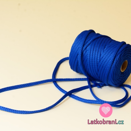 Šňůra kulatá oděvní PES 7 mm královsky modrá