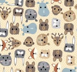 Úplet lesní zvířátka na béžové 