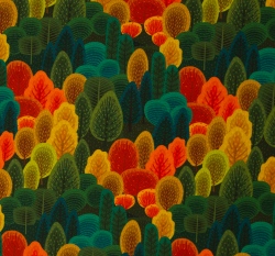 Úplet potisk barevné stromy