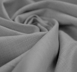 Strečová lněná látka jednobarevná šedá