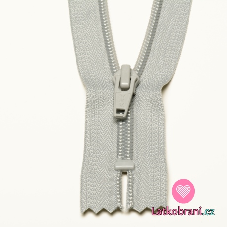Zip spirálový nedělitelný stříbřitě šedý 12 cm