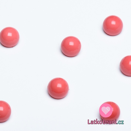 Knoflík oblý, lesklý tmavě růžový